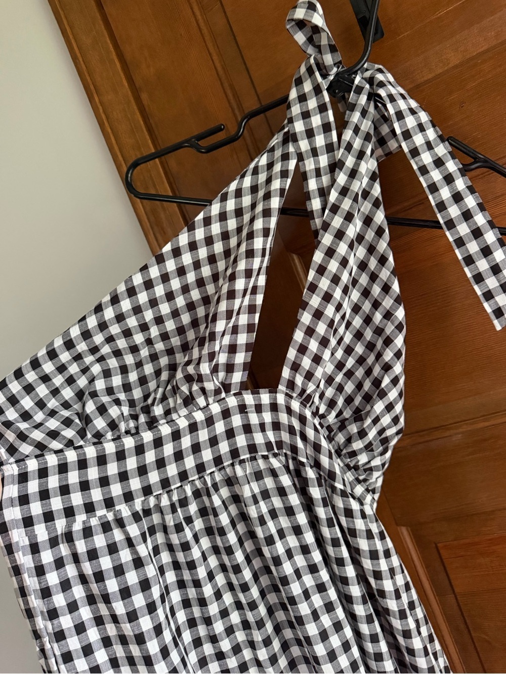 ECOWISH GINGHAM HALTER MAXI DRESS - Picture 3 of 5